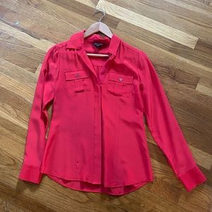 Red silk blouse